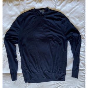 Brooks Brothers superfine merino navy sweater XL NWOT